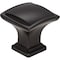 Jeffrey Alexander 1-1/4" Overall Length Matte Black Square Annadale Cabinet Knob 435MB - alternate 1